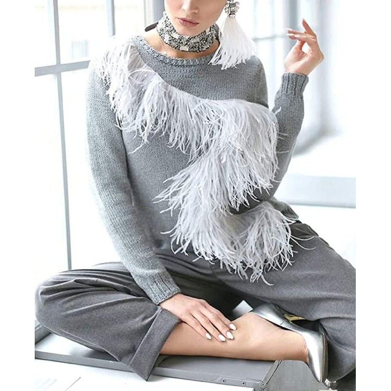 2 Yards Ostrich Feathers Fringe Trims - for Dress Sewing