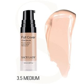 SACE LADY Corrector líquido mate impecable, cobertura completa, suave, cremoso, para cara, ojos, ojeras, círculos oscuros, manchas de acné y cicatrice