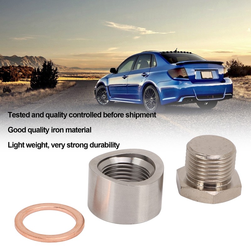Oxygen Sensor Adapter Metal Mounting Bung Plug Gasket Fittings Auto