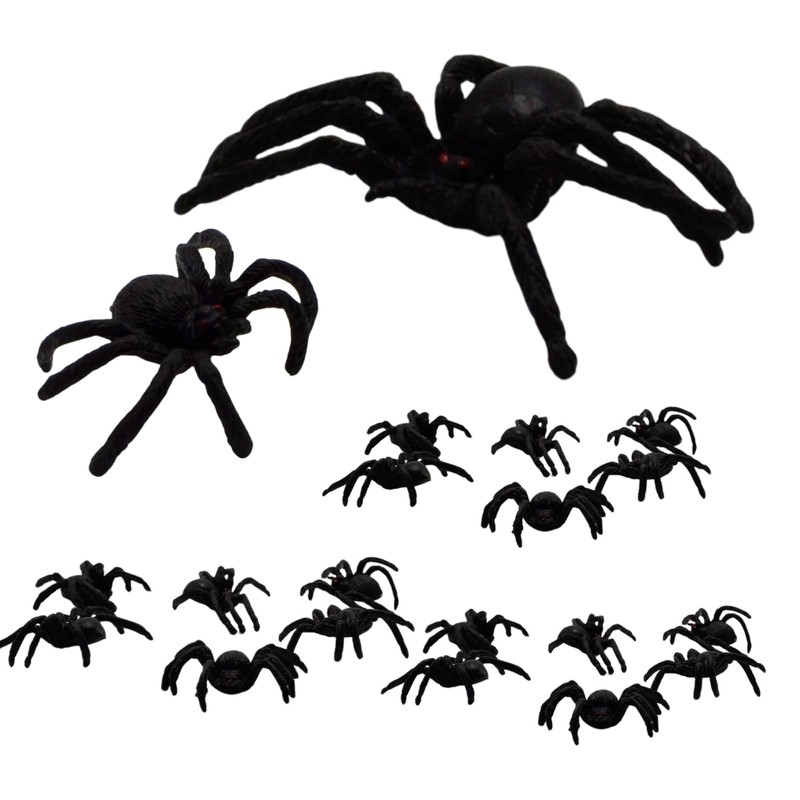 RIDMARK Set of 25 Realistic Plastic Prank Spiders: Spider Invasion