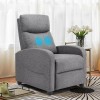 JHK Gray Home Recliner Sofa Adjustable Upholstered Massage Reclining Fabric