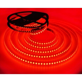 HAASHADA LED Lights Strips, Super Bright DC12V 5m/16.4ft 15000LM SMD5054 (5050 Upgraded) 600 LEDs Strip Lights, Dimmable Flexible LED Ribbon Tape Strips,Tube Waterproof IP67 Red