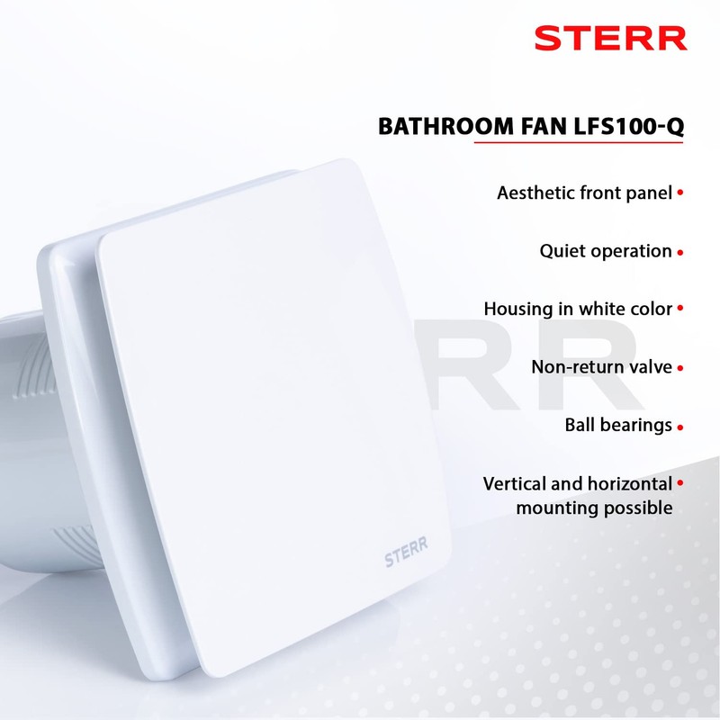 STERR - Quiet Bathroom Fan 100 mm / 4" -
