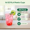 Vplus 16 oz Compostable Clear Plastic Cold Cups, 100 Pack