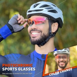 KAPVOE Sports Glasses Self-Tone Cycling Glasses Men MTB Glasses Clear Cycling Glasses Women's Road Bike Sunglasses Baseball Cycling Running Golf