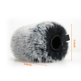 PhantAccy Windscreen/Pop Filter for HyperX QuadCast (S) Microphones - Furry Mic Cover for Wind & Ambient Noise Reduction (Furry-BlackWhite)