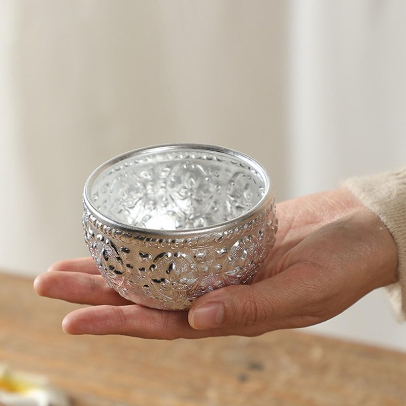 IMIKEYA Thai Bowl Incense Bowl Retro Aluminium Bowl Incense Bowl