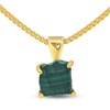 Genuine Raw Malachite pendant necklace, with 925 sterling silver yellow
