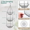 Maxdot 4 Pack 3-tier Hanging Fruit Basket Kitchen Hanging Wall