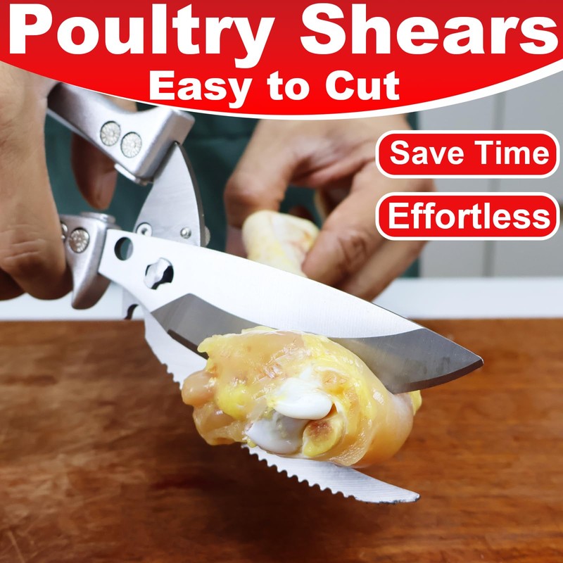 Heavy Duty Poultry Shears - Kitchen Scissors for Food, All