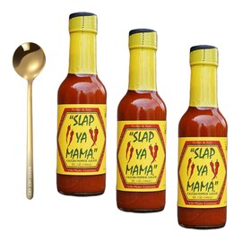 Louisiana Style Hot Sauce, Cajun Pepper Flavor – 5 oz Bottle Bundle with Stainless Steel Spoon [Pack of 3]