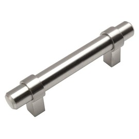 Cosmas 161-3SN Satin Nickel Contemporary Bar Cabinet Handle Pull - 3" (76mm) Hole Centers