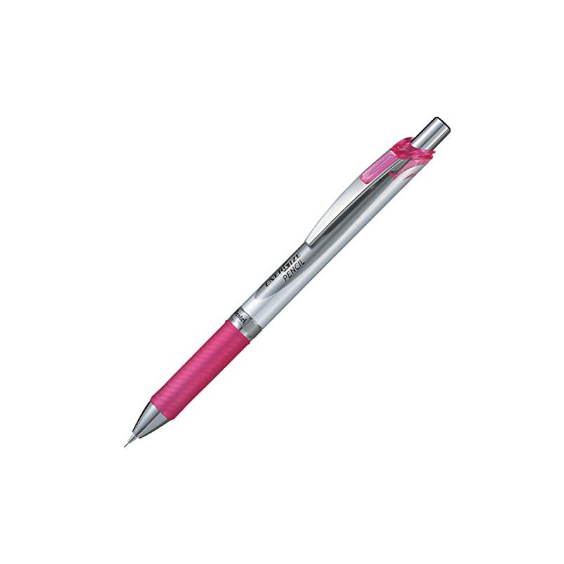 Pentel - Lápiz mecánico Energize, 0,5 mm, plata y rosa