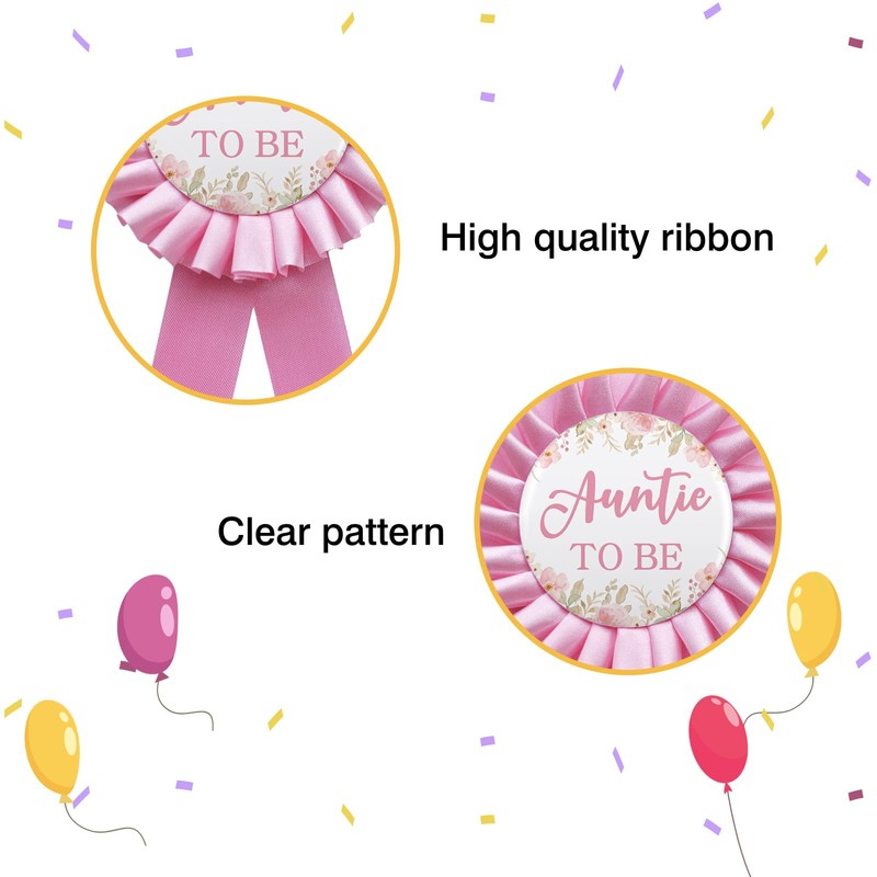 WOWOPA Auntie To Be Tinplate Badge Pin, Gender Reveal Baby