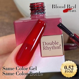 Double Rhythm 0.50 OZ Translucent Gel Polish Same Color Same Bottle Sheer Neutral Natural Milky 15 ML Jelly UV Nail Polish Art DIY at Home (Burgundy Red-A1485)
