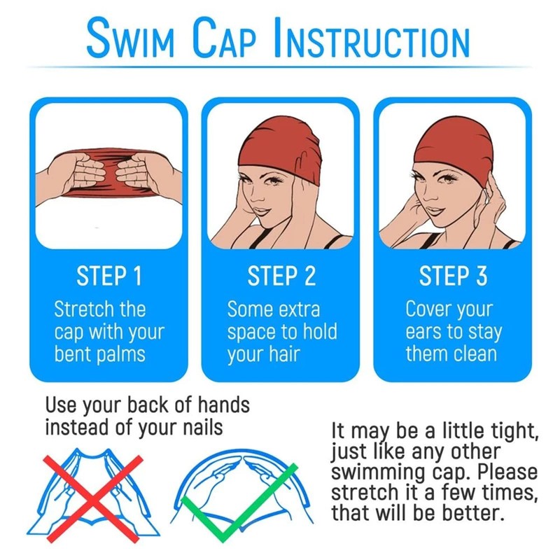 𝐒𝐚𝐝𝐨𝐝𝐨 Swimming Cap Extra Large,Pack 2PCS Swim Cap For Long