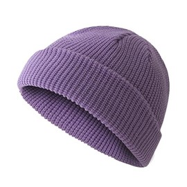 OneChance Knitted Hat for Men and Women, Soft Winter Hat, Warm Beanie Hat, Unisex Knitted Hat for Winter and Autumn, light purple