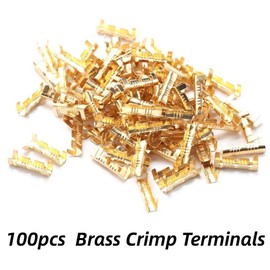 Spade Crimp Connector for Fixing Parts Clamps and Connecting Plates Quick Connector 0.5-1.5mm Brass Docking Connector Line Press Pack of 100