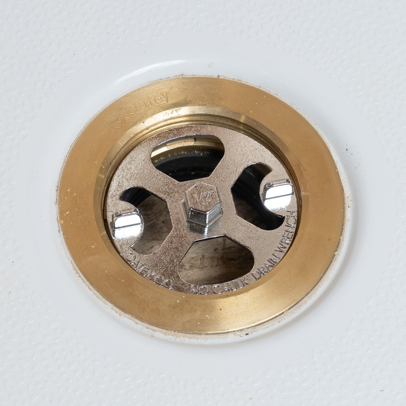 Oatey 42239 Brass and Plastic No-Calk Shower Drain Wrench, Stainless