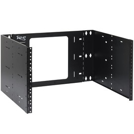 ICC Wall Mount Bracket, 6 RMS, 15″ Depth, EZ®‑Fold Hinged Arms, 30 lbs Capacity, 19″ Rack Compatible, Steel, Black
