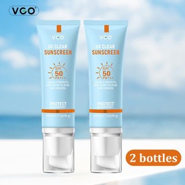 VGO Moisturizing Sun Cream SPF 50/PA+++ 48g Facial Skincare Sunscreen Makeup with Comfort and Moisture Benefits-B Case Lactic - Specification: sunscreenX2