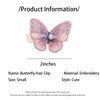 Lace Butterfly Hair Clips Embroidery Flower Pins Pearl Glitter Cute