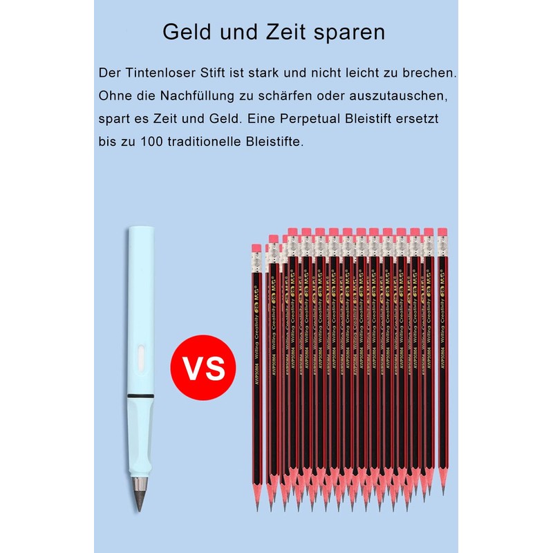 Qikaara Pack of 6 Inkless Pencils, Eternal Pencil, Durable Magic