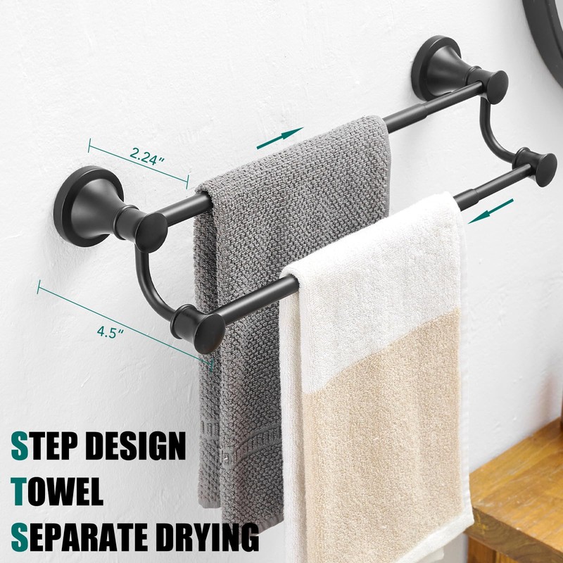 Hoimpro Adjustable Retractable 15-27 Inches Stainless Steel Bathroom Towel Bar,