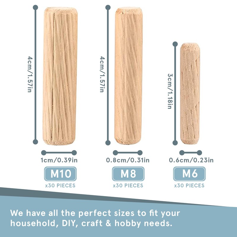 Assorted Wooden Dowel Rods by Smith’s® (90 Pack / M6,