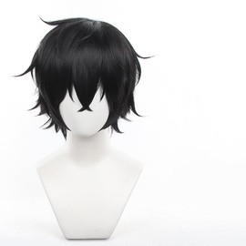 Peluca Corta Negra De Para Cosplay, Peluca Para Fiesta De Disfraces De Halloween Para Adultos