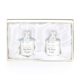 Bambino Silverplated First Tooth & First Curl Box Set - Blue