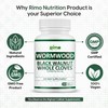 Rimo Nutrition Wormwood Black Walnut Clove Capsules - Cleanse, Detox,