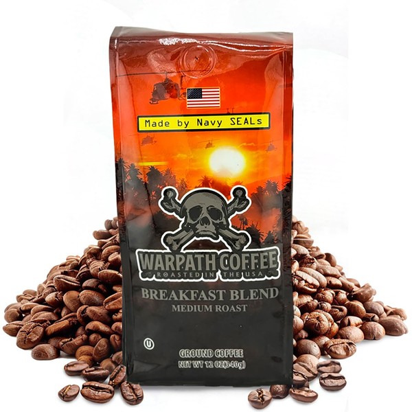 Warpath Coffee Medium Roast Whole Bean Coffee, Breakfast Blend, High