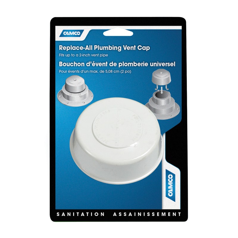 CAMCO 40034 RV CAMPER MOTORHOME PLUMBING VENT CAP WHITE ROOF