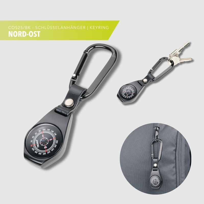 TROIKA TROIKA Original Nord East Compass Keyring - Includes Carabiner