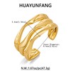 HUAYUNFANG Chunky Gold Cuff Bangle Bracelet for Women Multi Layered