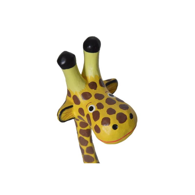 Hand Carved Silly Long Neck Giraffe Wood Whimsical Sculpture