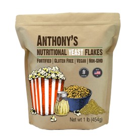 Anthony's Premium Nutritional Yeast Flakes, 1 lb, Fortified, Gluten Free, Non GMO, Vegan