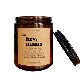 HatafaFurni Gifts for Mom from Daughter, Son - Hey, Mama - Mothers Day Gifts for Mom, Mom Gifts, Birthday Christmas Gift for Mom - Cinnamon and Vanilla - Soy Wax Candle - 8oz