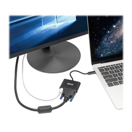 Tripp Lite USB C to DVI Adapter Converter w/PD Charging 1080p Black USB Type C to DVI, USB 3.1 Thunderbolt 3 (U444-06N-DB-C)