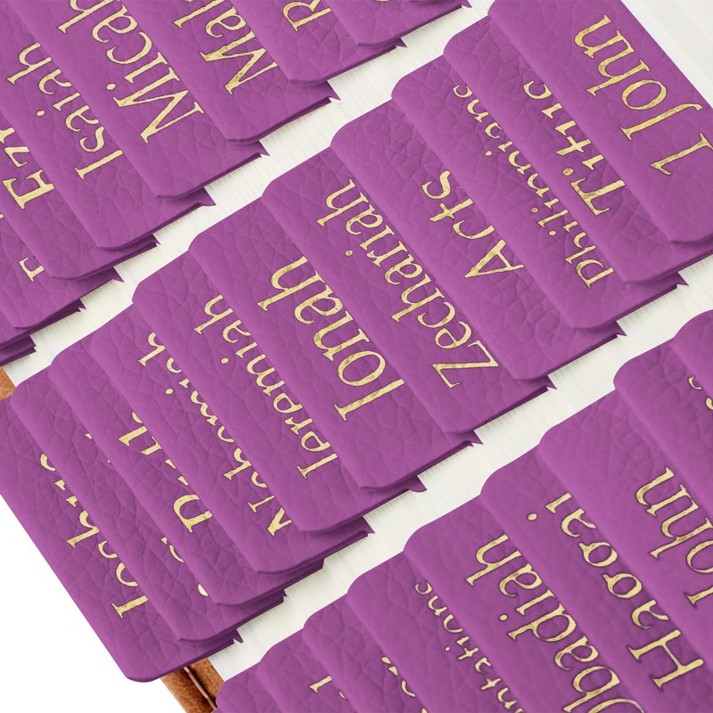 Purple Leather Bible Tabs, Laminated Bible Tabs for Women Study