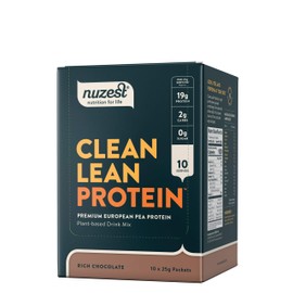Nuzest Clean Lean Protein - Premium Vegan Protein Powder, Plant Protein Powder, European Golden Pea Protein, Dairy Free, Gluten Free, GMO Free, Naturally Sweetened, Rich Chocolate, 10 Serving