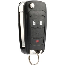 Key Fob Keyless Entry Remote Flip Shell Case & Pad fits Chevy 2010-2017 Equinox / 2012-2017 Sonic/GMC 2010-2017 Terrain