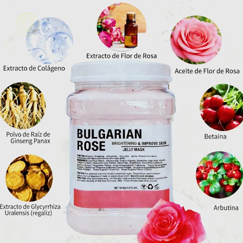 🔥 Jelly mask facial bulgaria rosa 650g mascarilla todo piel