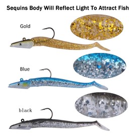 QualyQualy 4.7in 0.77oz Sinking Pencil Fishing Jigs Soft Fishing Lures Saltwater Freshwater Swimbaits Lead Fishing Jigs For Bass Trout 5 Pcs Mixed Color