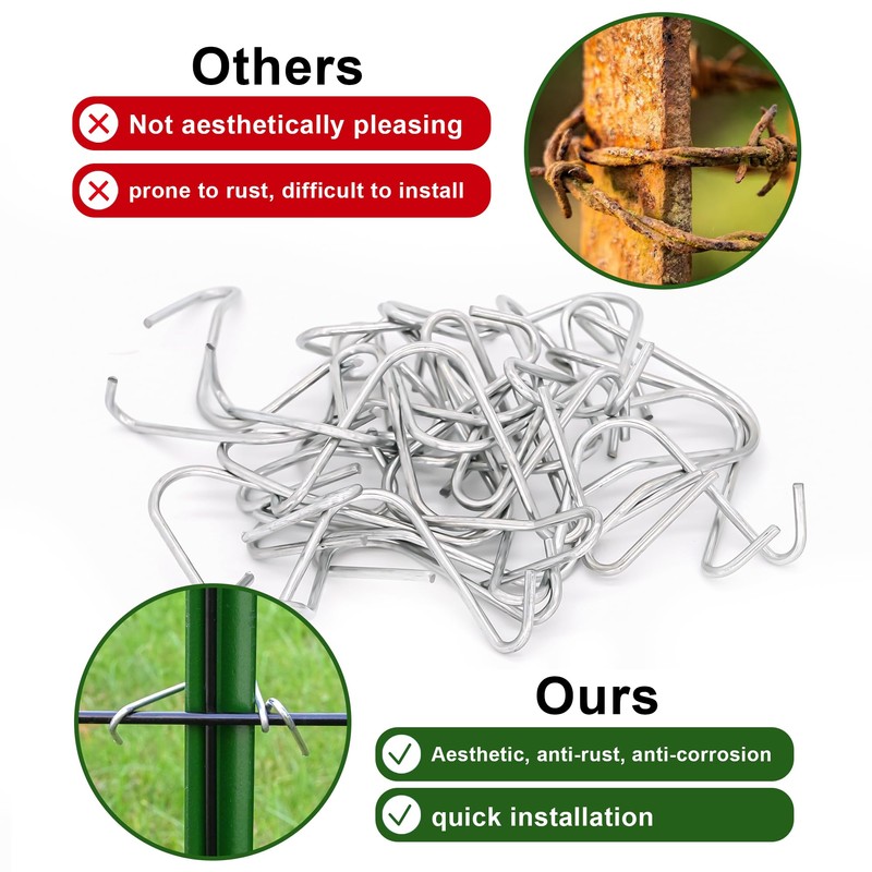 T-Post Clips Galvanized Steel Fence Clips 250 PCS 10 Gauge