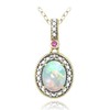 GemStar USA Gold Flashed Sterling Silver Synthetic White Opal &