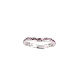 Muses Art Design Birthstone Eternity Band Ring Wave Style (Channel Set/Full Round), Stackable Fashion Ring with Crystal Birthstone