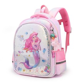 Cosbanana Princess Ariel Backpack, Elementary School Student Children, Backpack, Lightweight, Kids' Backpack, Sequin, Children's Backpack, Includes Charm, For Girls, Boys, Travel, Kindergarten