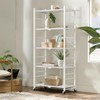 Himix Storage Shelves with 20 Hooks, 5-Tier Foldable Shelves for